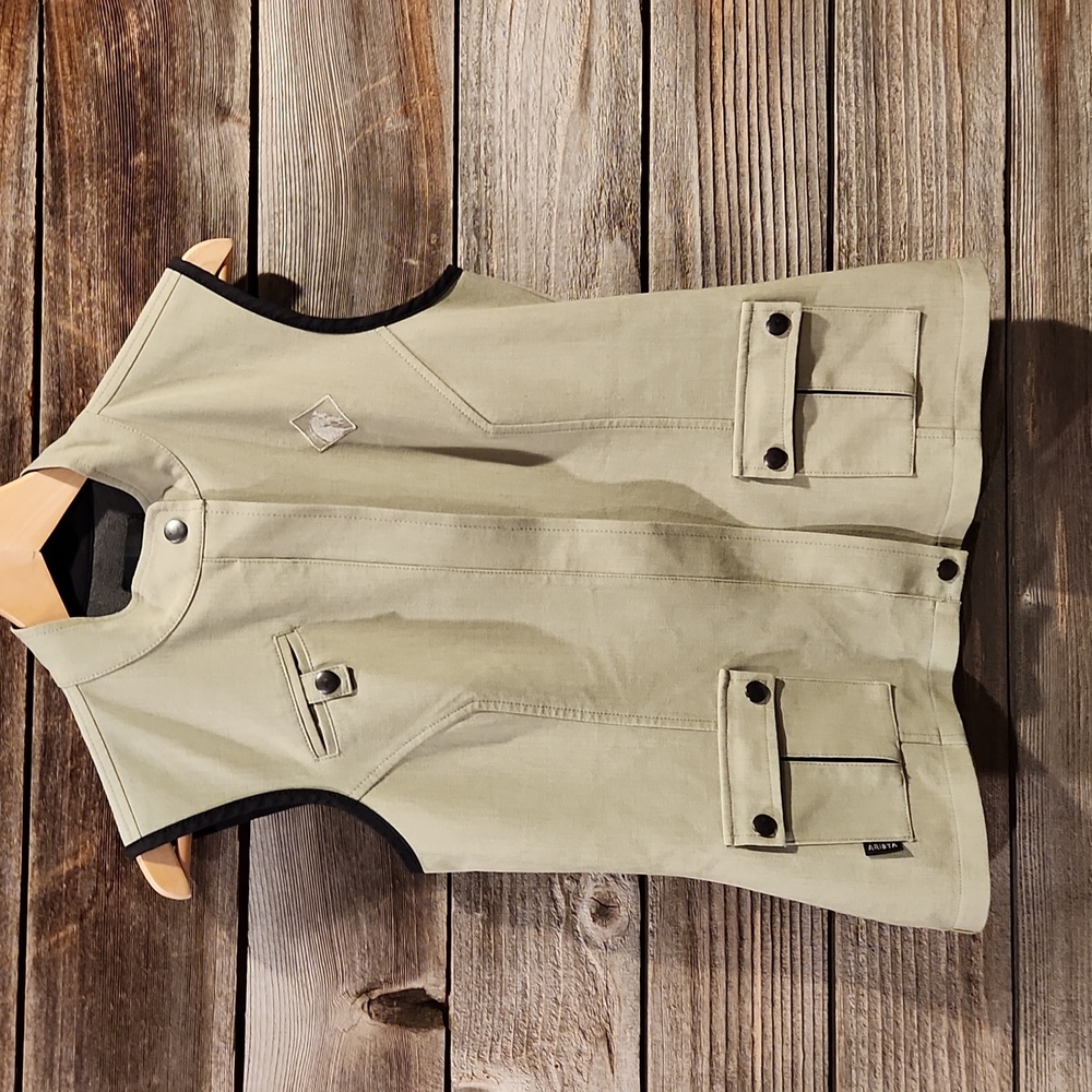 Women's Khaki Utility Vest - Lightweight equestrian vest.